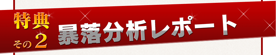 特典その2　暴落分析レポート